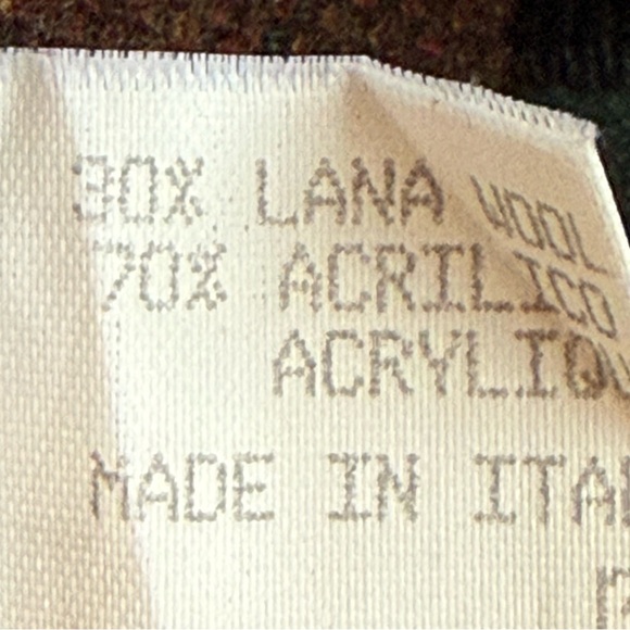 Patchwork pattern knit oversized cardigan wool blend pockets multicolor rare - Picture 9 of 10